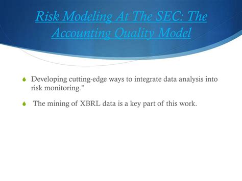 sec model|Risk Modeling at the SEC:  The Accounting Quality Model